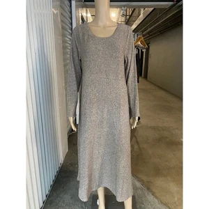 NWT Soft Surroundings Clio Brown Heather Ribbed Knit Long Sleeve Dress PL - Picture 1 of 8