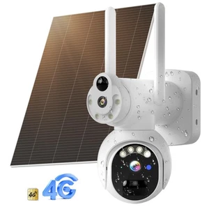 No WiFi Security Cameras Wireless Outdoor, Solar Powered Dual Lens 4G Cellula... - Picture 1 of 9
