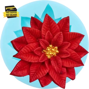 Weihnachtsblume Fondant Formen Weihnachtsstern Blume Silikonform für Tortendekorati - Bild 1 von 9
