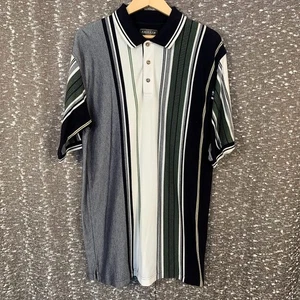 Camisa polo vintage Knights ropa deportiva a rayas manga corta golf grande para hombre - Imagen 1 de 7