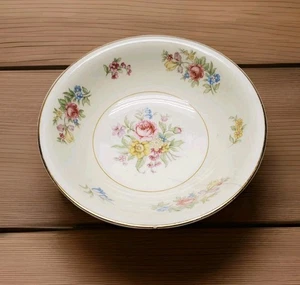 Vintage Eggshell Nautilus K45N5 Ivory Floral 5 1/2" Bowl Made In USA  - Picture 1 of 11