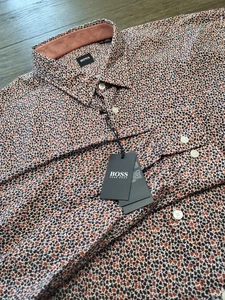 Hugo Boss Luxury Mens 3XL All Over Print Long Sleeve Button Down  - Picture 1 of 10