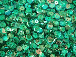 Vestido artesanal de costura brillante AB 20g copa lentejuelas 8 mm verde transparente - Imagen 1 de 1