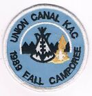 Activity Patch Fall Camporee 1989 Union Canal KAC WHT Brd BLU Bkg WHT FDL 202018