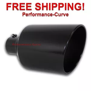 Black Diesel Stainless Steel Bolt On Exhaust Tip 4" Inlet - 10" Out - 18" Long - Picture 1 of 2