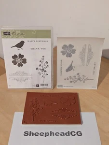 Stampin' Up! Set francobolli trasparenti Morning Meadow x6 francobolli - mai usati - ottime condizioni! Regno Unito - Foto 1 di 6