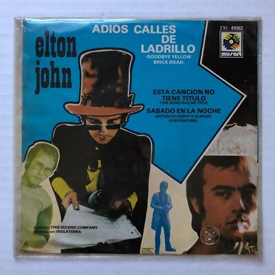 ELTON JOHN Adios Calles De Ladrillo Goodbye Yellow Brick Road 1973 MEXICO 7" EP Foto 1 de 4