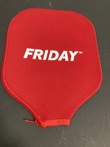 Friday Pickleball Paddle Cover Fits Flat and Round Top Red - Picture 1 of 3