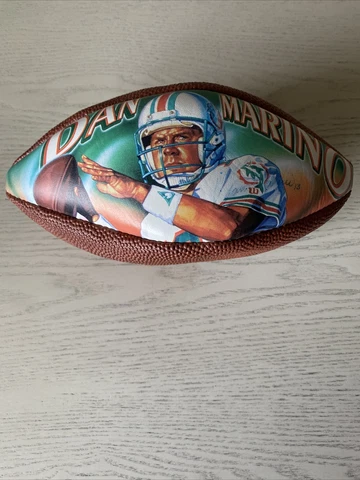 Vintage Wilson Mini Football Dan Marino Signature Photo Model QB HOF MVP NFL Cover