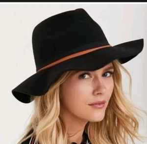 New Wide Brim Cotton Blend Felt Fedora Hat Sunshade Headwear Hats Belt Trim - Picture 1 of 2