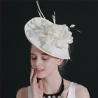 Women Ivory Feather Wedding Party Hat Veil Church/Derby Prom Evening Formal Cap