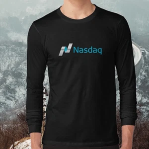 Nasdaq Stock Market Exchange Logo Long Sleeve T-Shirt Funny Size S to 5XL - Picture 1 of 6