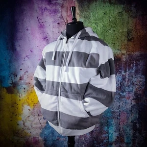 Sudadera con capucha a rayas con cremallera completa de Level's talla mediana - Imagen 1 de 11