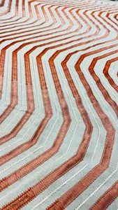 Designer Leinen Koralle Burnt Orange Beige Ombre Geometrisch Draperie Stoff - Bild 1 von 4