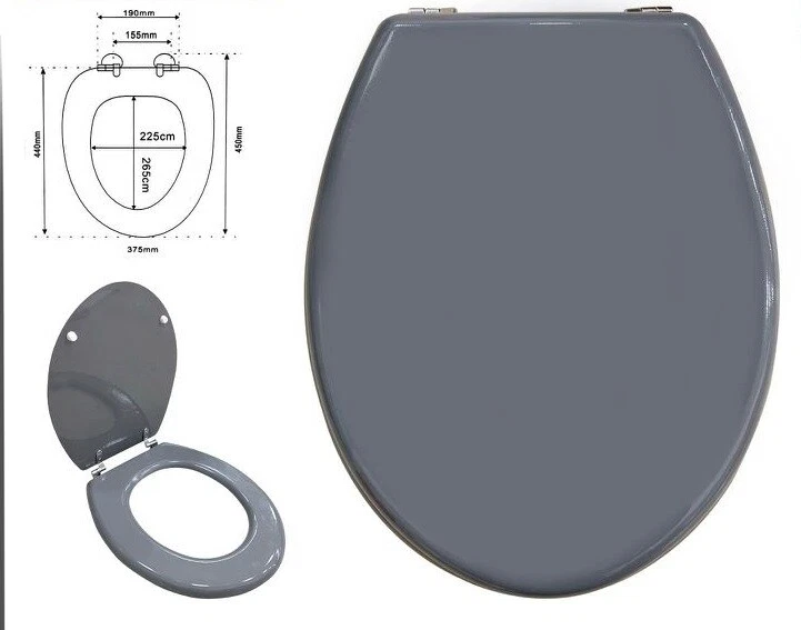 x CopriWater Copri Water Sedile WC Bagno Universale Cerniere Acciaio Grigio dfh - Immagine 1 di 1