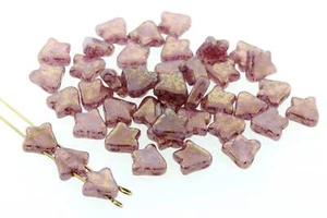 30pcs * NEW * Czech Glass 2-hole Bell FLOWER / Tulip Beads - Flat 2-hole Beads - Picture 1 of 5