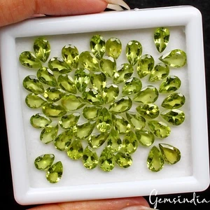 Birnenschliff Natur Unbeheizt Top Reich Grün Peridot 54 Stck. 44,90ct 7-8mm Lot Edelstein - Bild 1 von 4