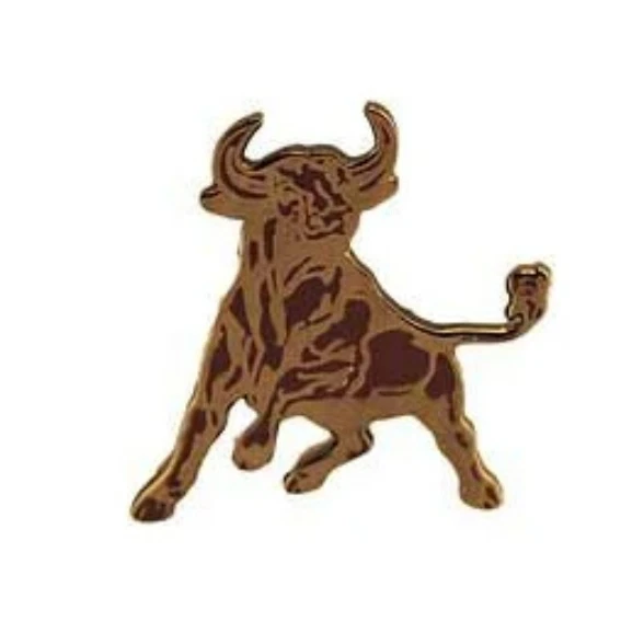 Alfileres de solapa hechos a medida de vaquero Angry Bull joyería occidental vintage regalo para hombre Foto 1 de 4