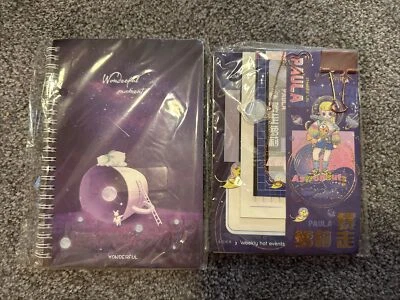 Lindo cuaderno Kawaii astronauta niña rubia planificador semanal oso A5 Foto 1 de 4