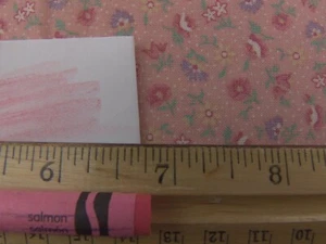 Lachs mit Sm. Blumenmotive/Federn/2 Yard./Neu - 100% Baumwolle - Bild 1 von 2