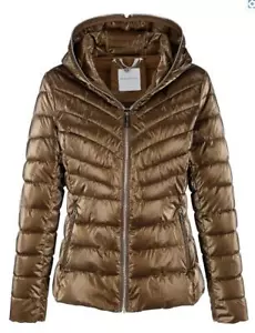 ALBA MODA Dame Steppjacke kurz cognac-glänzend Kapuze wattiert Größe 34 NEU HA21 - Bild 1 von 3