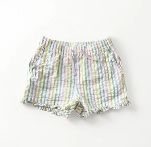 BODEN Sz 10 Years Girls Shorts Striped White Yellow Blue Pink Green - Picture 1 of 5