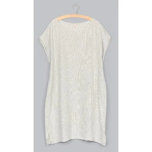 Abito tunica a quadri Eileen Fisher lino biologico stampa a quadri stampa griglia XL - Foto 1 di 9