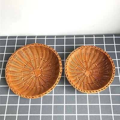 Cesta de pan trenzada, cesta de frutas, cesta tejida de cocina para servir alimentos Foto 1 de 4