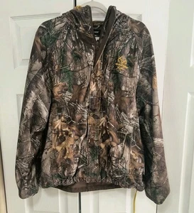 Realtree Xtra Camo Hunting Jacket Men L(42-44)Hood Zip Snap Insulated Heavy Coat - Picture 1 of 10