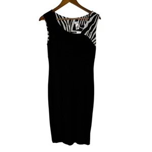 Cache 6 Black White Zebra Print Bodycon Dress Elegant Cocktail Party Chic NEW - Picture 1 of 7