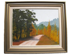 Vintage Original Framed Landscape Oil Painting Oil On Board By Helen Bartlett - Picture 1 of 10
