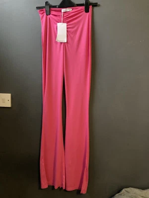 Bershka Ruched Pants Brand New. Hot Pink Size Small  - Image 1 of 4