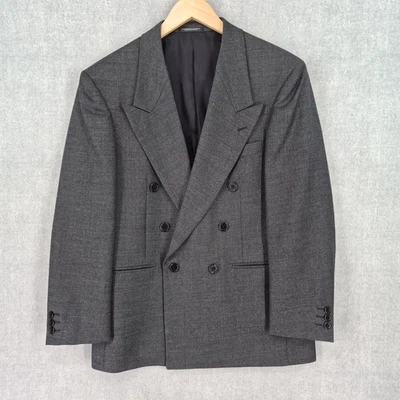 Blazer Givenchy Para Hombres 38C Gris Doble Pecho Chaqueta de Lana Estructurada Formal Foto 1 de 4