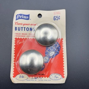 Vintage Prims 2 Ct. COVER YOUR OWN BUTTONS-Solid Brass-Rust-Proof sz 60 1 1/2” - Picture 1 of 5