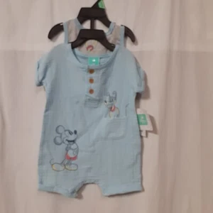 Disney Mickey Mouse And Pluto Short Rompers (2pack) New Size 6/9 Months - Picture 1 of 3