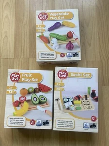 Playtive Real Wood Toys - Sushi Set, Vegetable Play Set, Fruit Play Set Age 2+ - Picture 1 of 11