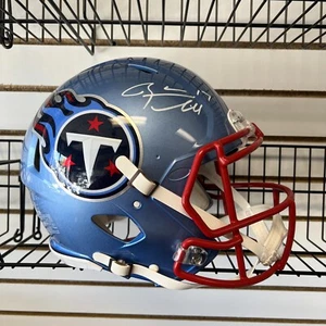 RYAN TANNEHILL TITANS SIGNED AUTHENTIC FULL SIZE “FLASH BLUE” HELMET - Picture 1 of 4