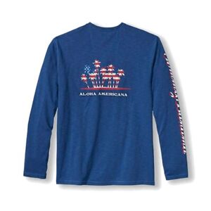 Tommy Bahama Aloha Americana Lux Long Sleeve T-Shirt Size 2XLT $100