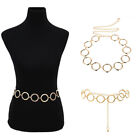 Fashion Womens Full Circle Metal Wide Chain Belt Waist Dress Adjusted Waistba U4