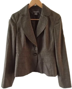 Ann Taylor Wool Brown Jacket Blazer Women’s Career Casual Fitted Size 0 - Picture 1 of 12