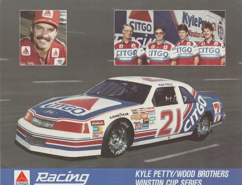 Kyle Petty #21 Citgo Ford 1987  post card / hero card Cover