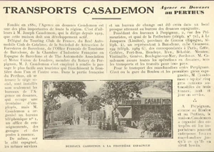 LE PERTHUS ( 66 ) TRANSPORTS CASADEMON / AGENCE EN DOUANES 1928 - Foto 1 di 1