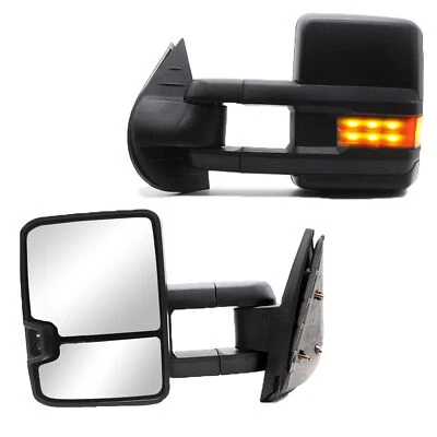 Espejos retrovisores de remolque plegables manuales para GMC Sierra 1500 2500 3500 2010 2011 2012 lado derecho+derecho Foto 1 de 4