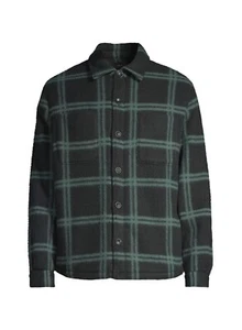 Vince NUEVO SIN ETIQUETAS Mezcla de Lana Sherpa Chaqueta Forrada Verde Ventana Camisa Chaqueta L $237 - Imagen 1 de 12