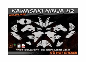 KAWASAKI NINJA H2 template vector 1/1 real scale EPS PDF CDR format - Picture 1 of 2