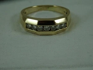 Herren 14K Gelbgold Diamant Ring 0,75 ctw Größe 11,5 Ehering 7 Gramm - Bild 1 von 12