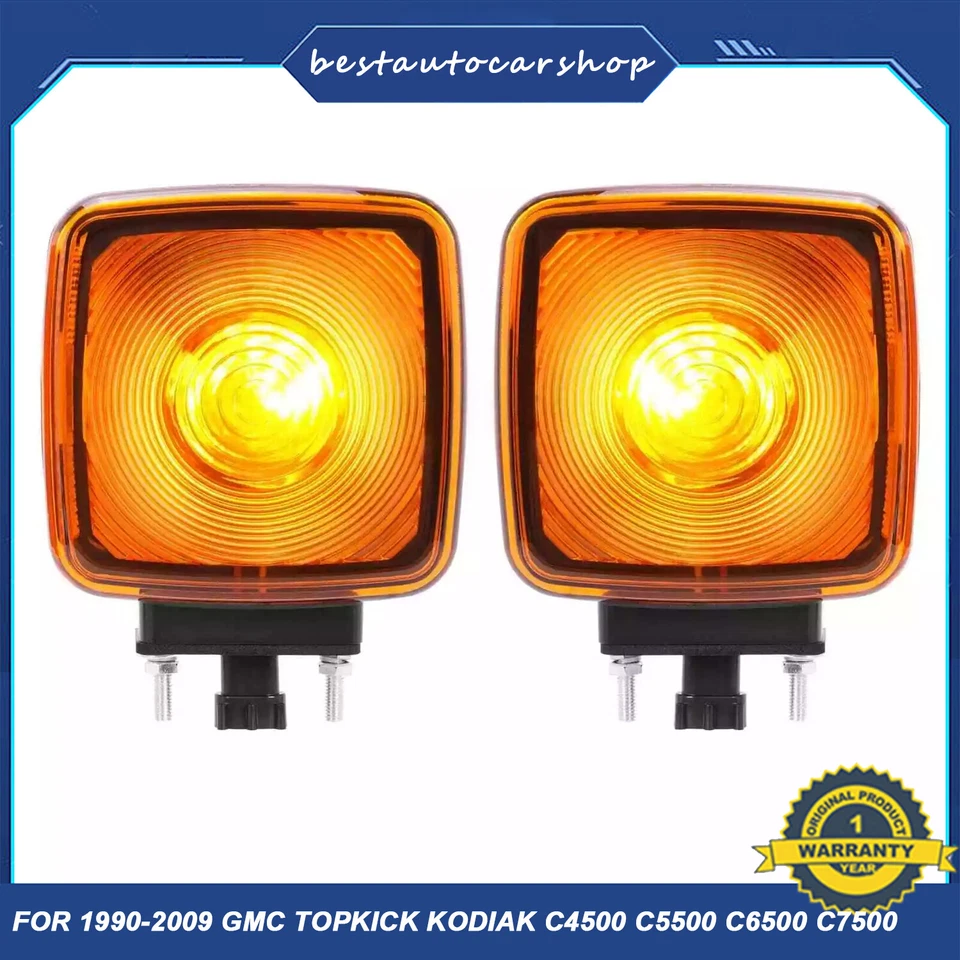 2X Bumper Turn Signal Light For 90-09 GMC Topkick Kodiak C4500 C5500 C6500 C7500 Foto 1 de 4