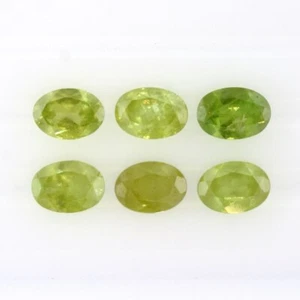 SPHENE GREEN COLOR 7 x 5 MM OVAL CUT SOLD PER STONE CALIBRATED CLOUDY F-4962 - Picture 1 of 1