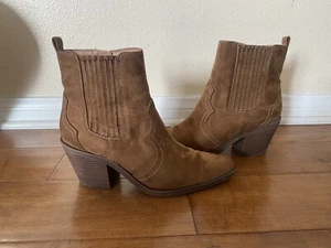 Sam & Libby Brighton Western Booties Size 9 Country Brown Cowgirl Boots - Picture 1 of 5