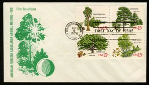 US 1978 FDC #1764/1767a - 15c American Forest Assoc Block/4 First Day Cover - Picture 1 of 2